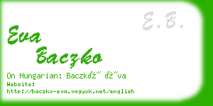 eva baczko business card